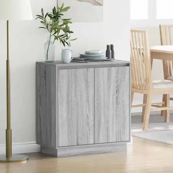 Wybór klientów VidaXL Komoda LED Szary Sonoma 71 x 34,5 x 75 cm Drewno inżynieryjne - Hurtownia wielobranżowa Lumarko